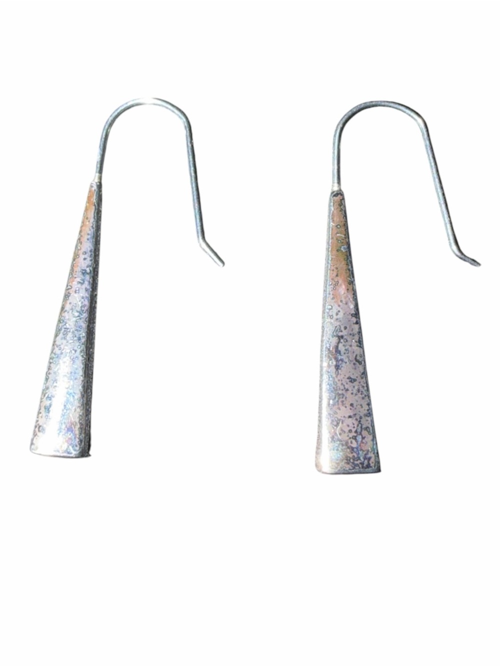 Silver tone Tapered Drop Earrings - Silver